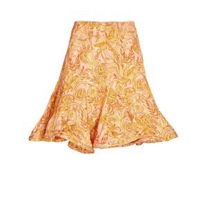 Aqua By Aqua Bendita Cerezo Pleated Floral Mini Skirt - S - Yellow Paisley